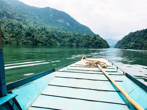 Scenic view of rowboat on lake