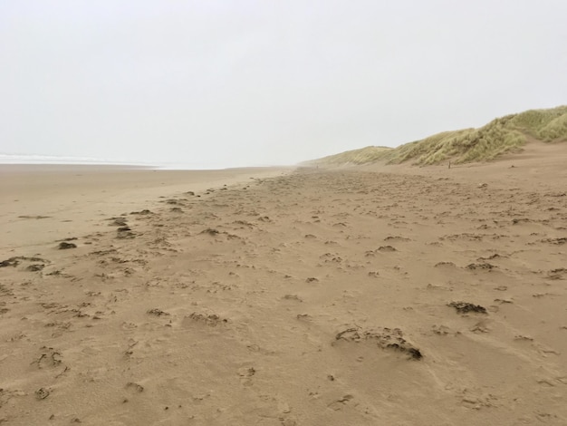 Foto la vista panoramica delle dune di sabbia contro un cielo limpido