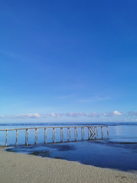 Scenic view of sea against blue sky