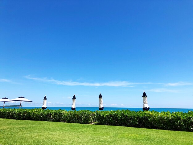 青い空を背景にした海の景色