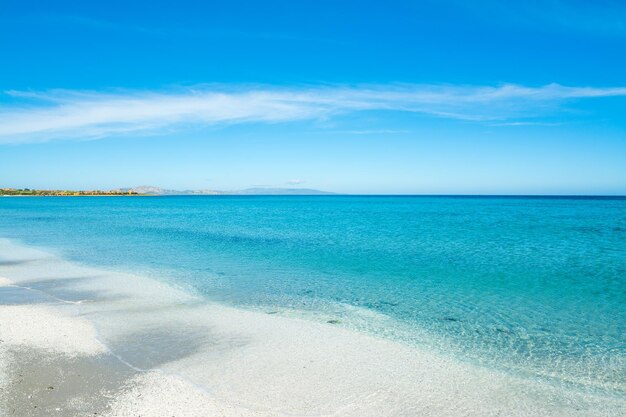 Scenic view of sea against blue sky