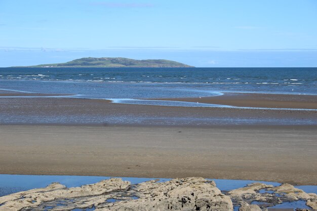 Scenic view of sea against blue sky