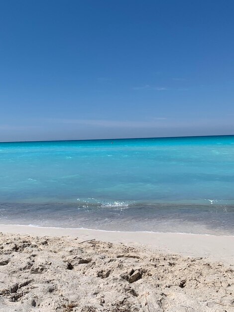 Scenic view of sea against blue sky