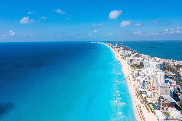 Scenic view of sea against blue sky