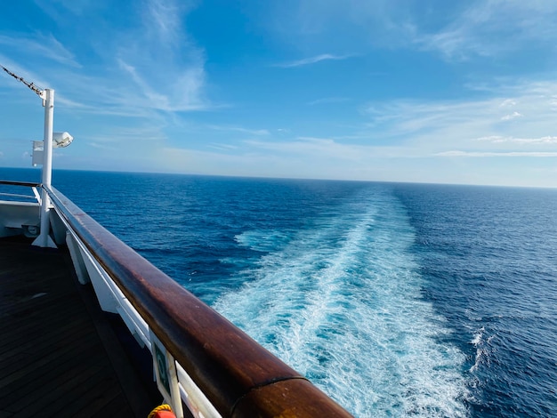 Scenic view of sea against blue sky