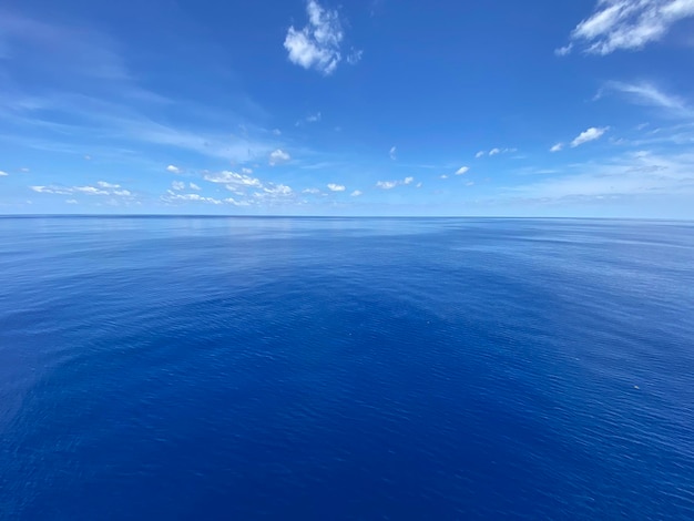 Scenic view of sea against blue sky