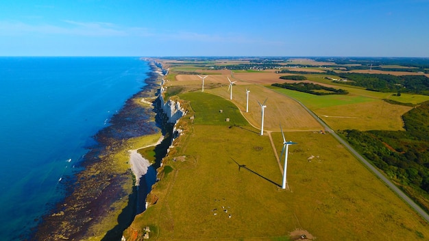 Scenic view of sea against blue sky