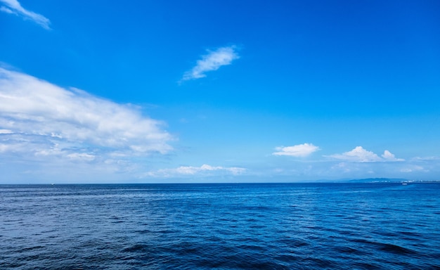 scenic view of sea against blue sky