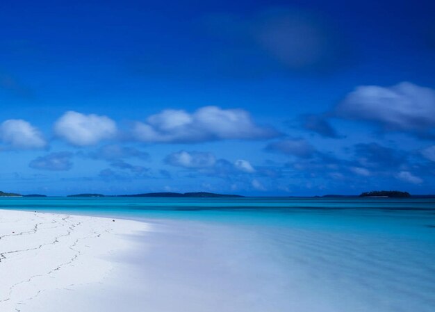 Scenic view of sea against blue sky