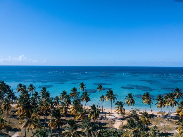 Photo scenic view of sea against blue sky