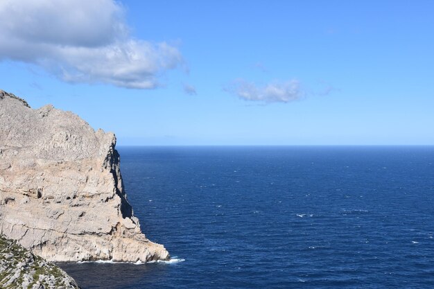 Scenic view of sea against blue sky