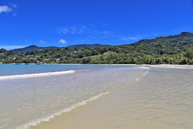 Scenic view of sea against blue sky