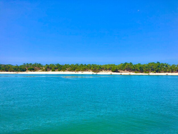 Foto vista panoramica del mare contro un cielo blu limpido