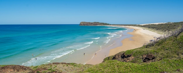 Photo scenic view of sea against clear blue sky