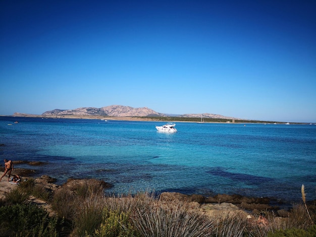 Foto la vista panoramica del mare contro un cielo blu limpido