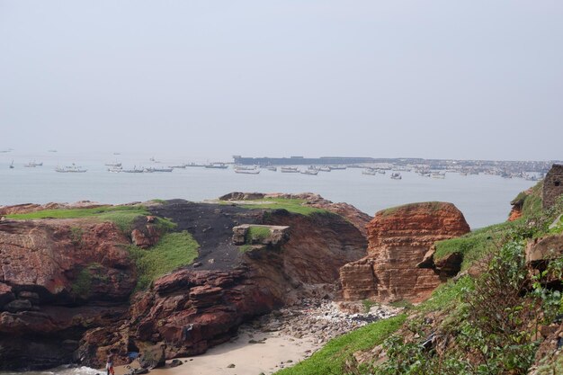 Photo scenic view of sea against clear sky