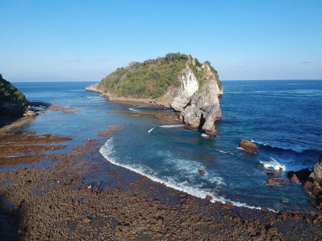 Foto vista panoramica del mare contro un cielo limpido