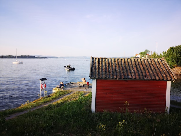 Foto vista panoramica del mare contro un cielo limpido