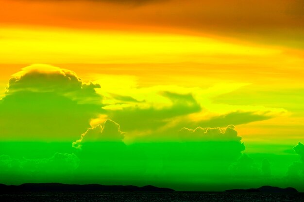 Scenic view of sea against dramatic sky