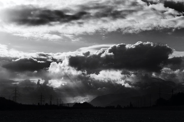 Scenic view of sea against dramatic sky