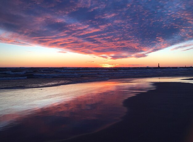 Scenic view of sea against dramatic sky