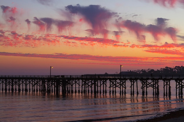 Foto vista panoramica del mare contro il cielo durante il tramonto