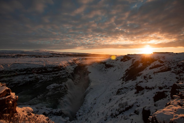 Photo scenic view of sea against sky during sunset