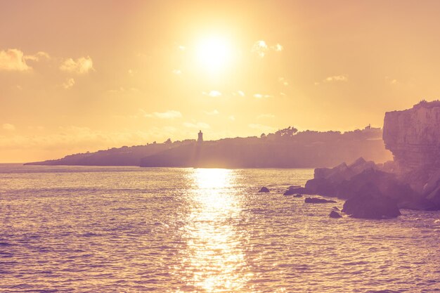 Foto vista panoramica del mare contro il cielo durante il tramonto