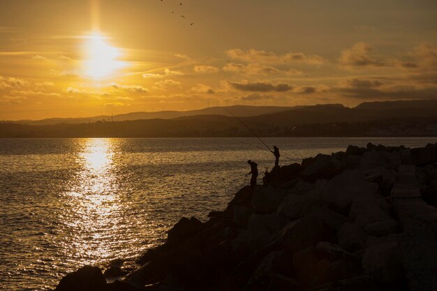 Foto vista panoramica del mare contro il cielo durante il tramonto