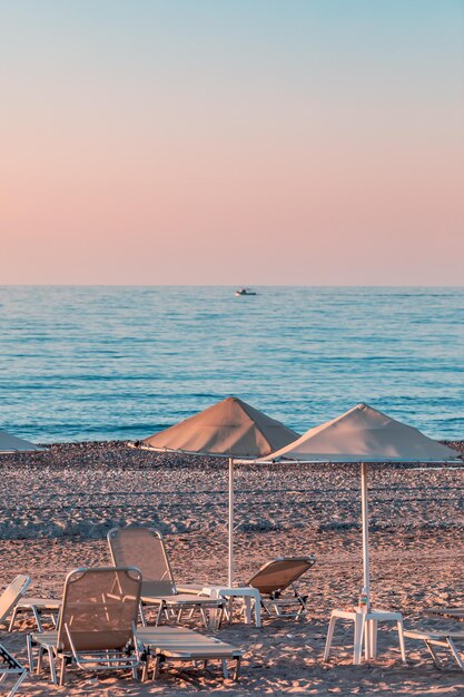 Foto vista panoramica del mare contro il cielo durante il tramonto