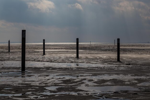 Scenic view of sea against sky during winter