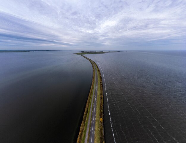 Scenic view of sea against sky markerdijk netherlands