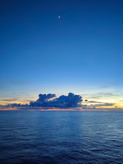 Scenic view of sea against sky at sunset