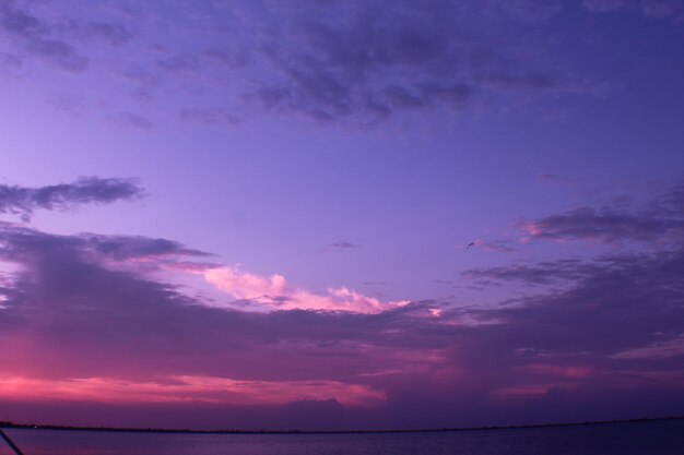 Scenic view of sea against sky at sunset