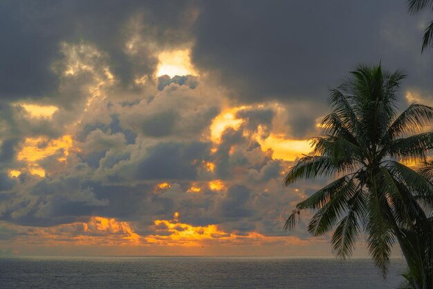 Scenic view of sea against sky at sunset