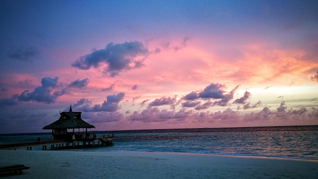 Scenic view of sea against sky at sunset