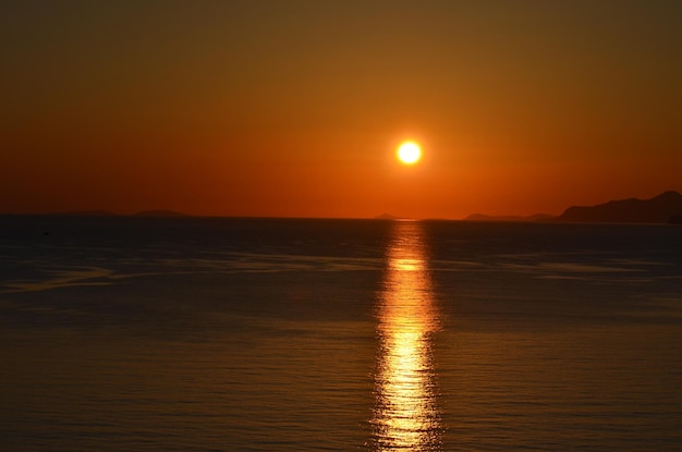 夕暮れ の 時 の 空 に 対する 海 の 景色