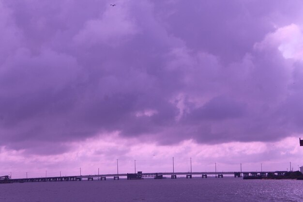 Scenic view of sea against sky at sunset