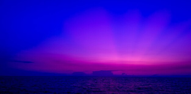 Scenic view of sea against sky at sunset