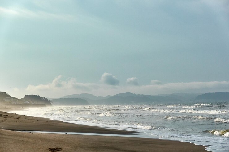 Photo 空に照らされた海の景色