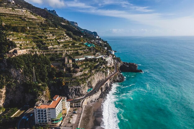 Vista panoramica del mare sul cielo