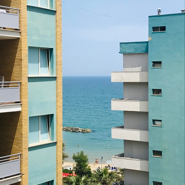 Foto vista panoramica del mare sul cielo