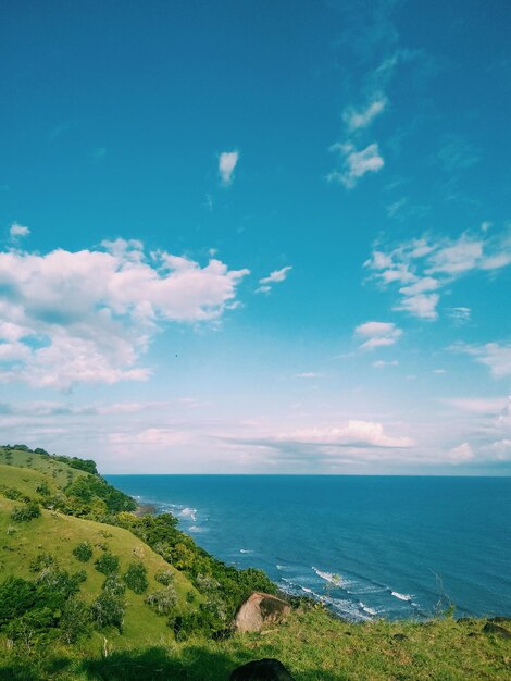 Foto vista panoramica del mare sul cielo