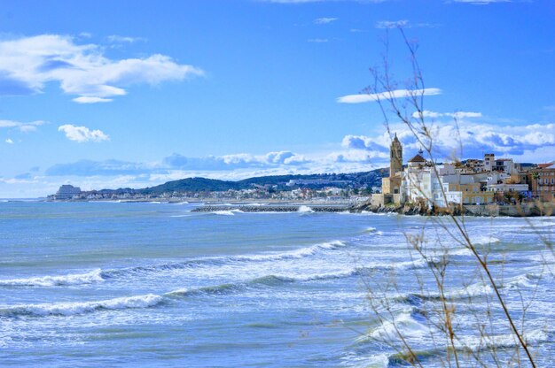 Foto vista panoramica del mare sul cielo