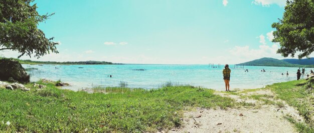 Photo scenic view of sea against sky