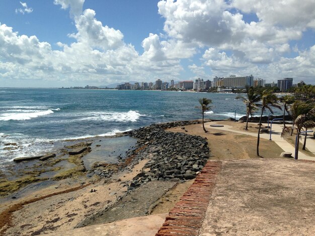 Foto vista panoramica del mare sul cielo