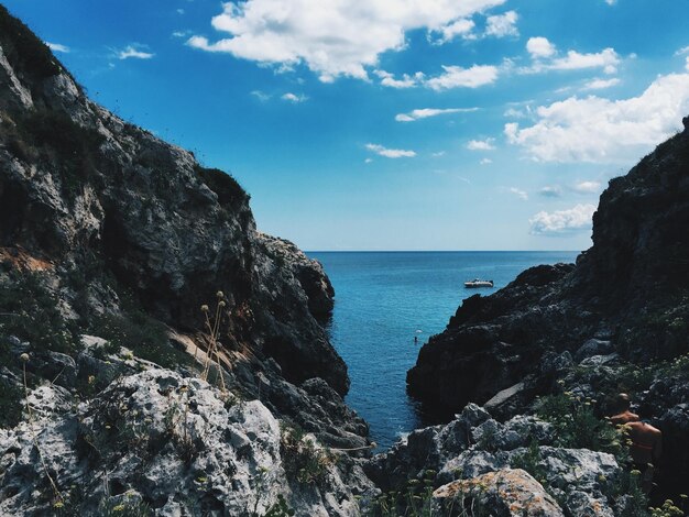 Foto vista panoramica del mare contro il cielo