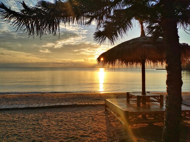 Scenic view of sea during sunset