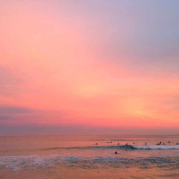 Scenic view of sea during sunset