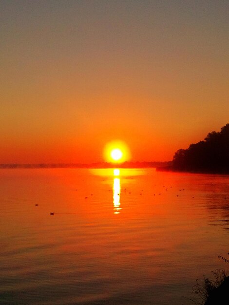 Scenic view of sea during sunset